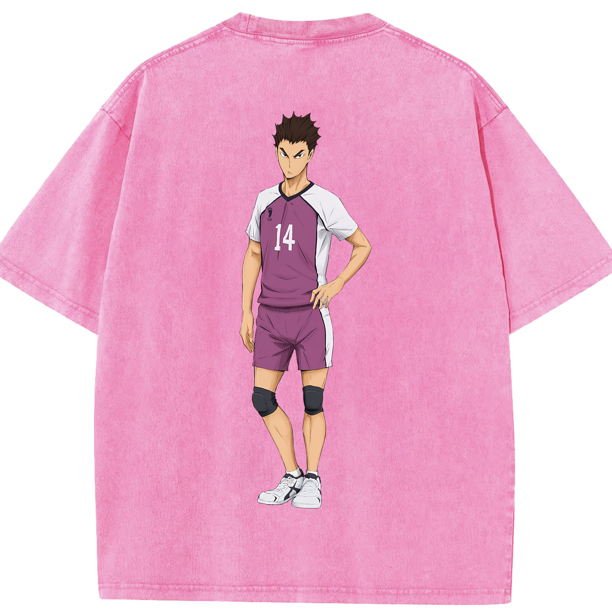 （画像用） ハイキュー!! Haikyu!! 綿100% ヴィンテージ風 半袖Tシャツ（背面プリント）